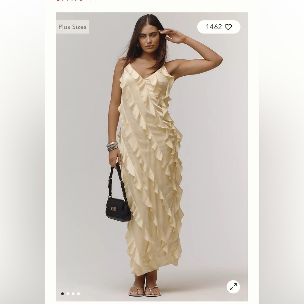 NWT - ANTHROPOLOGIE - Elegant Cream Ruffle Maxi Dress